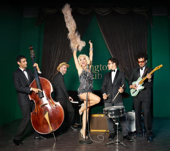 Italian Song Night with Una Come Me Concert - The cast, live band, and burlesque finale