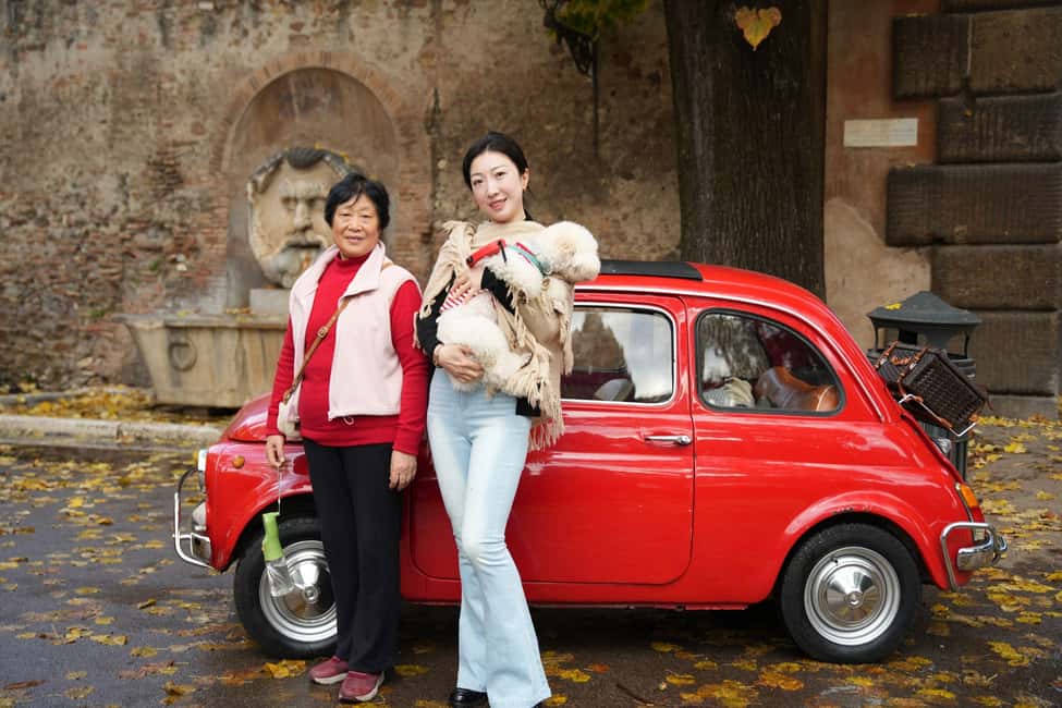 Professional Photoshoot with most Classic Fiat500 of Rome - Aventine Hill’s Giardino degli Aranci: views and orange-scent breaks