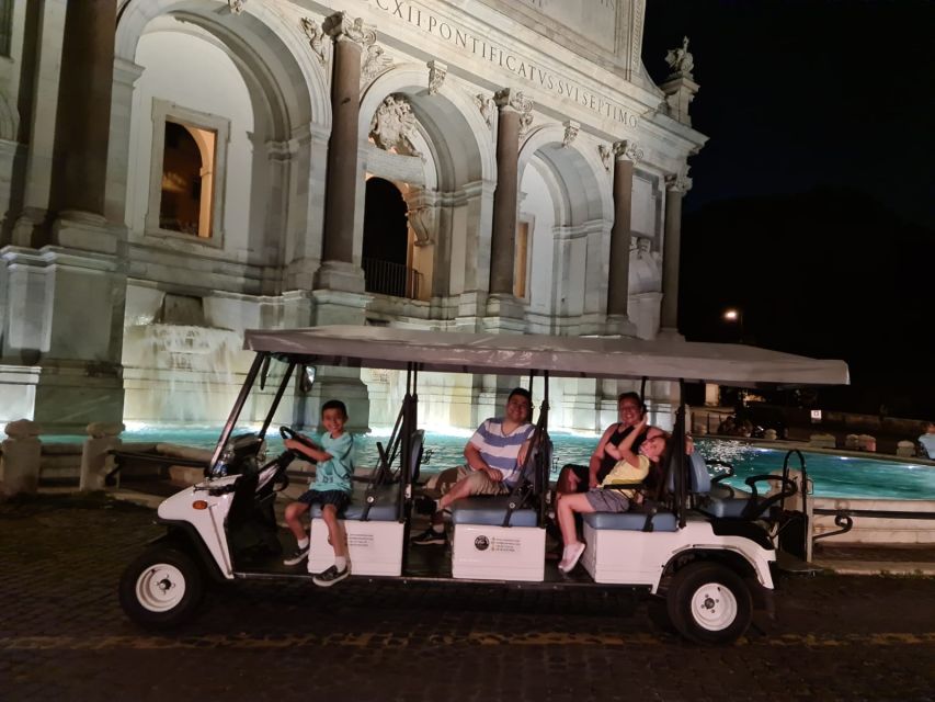 Rome: 2-Hour Golf Cart Sightseeing Tour at Night - Pickup and the Covered Cart: Easy Start, Less Stress