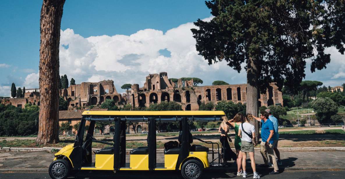 Rome: Appian Way Golf Cart Tour with Roman Catacombs Entry - Electric Golf Cart Start: From Pantheon Area to Real Rome-Outside