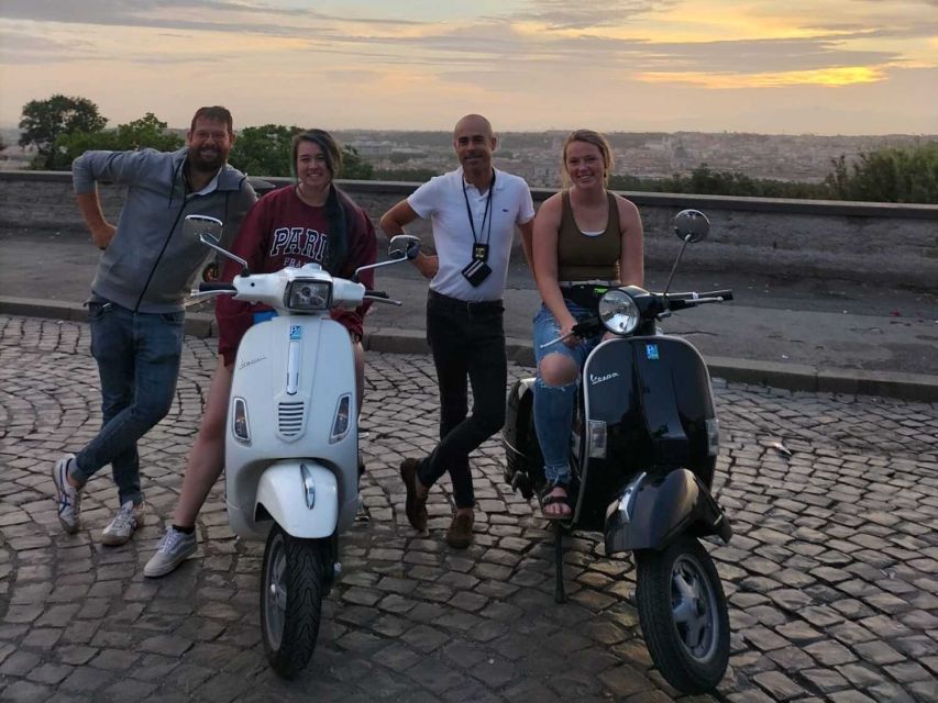 Rome by Night Vespa Tour With Driver/Private Guide - Aurelian Walls, Pyramid of Cestius, and Aventine Keyhole