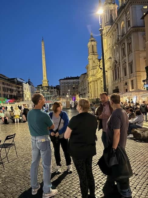 Rome: Capuchin Crypt & Rome’s Dark Secrets Small Group Tour - Piazza Navona finish: connecting the dots by the last light