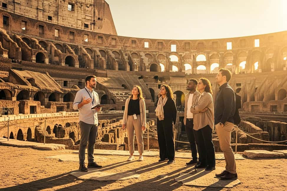 Rome: Colosseum Arena Twilight Tour & Imperial Forum Visit - Your guide and audio setup: how you’ll hear the story