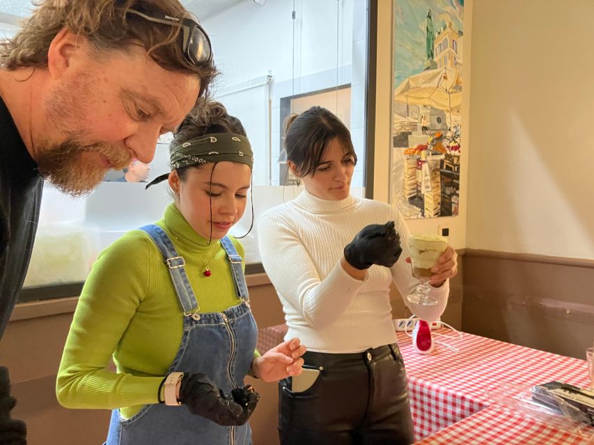 Rome: Cooking Class of fresh Pasta and Tiramisu Cake - Eating what you make, with a glass of wine