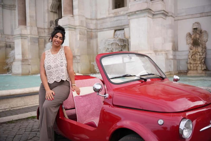 Rome in a Fiat Jolly: Exclusive Vintage Ride & Photo Tour - The photo session: candid moments with the car, delivered fast