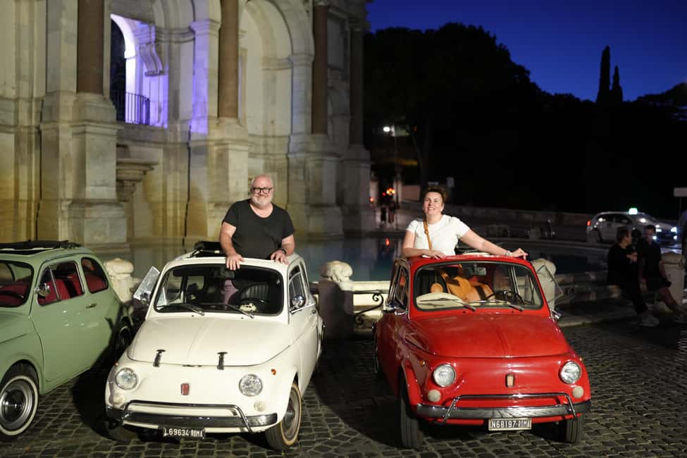 Rome: Night Tour in a Vintage Fiat 500 with Aperol Spritz - Sunset at Terrazza del Gianicolo: Where Rome Looks Huge