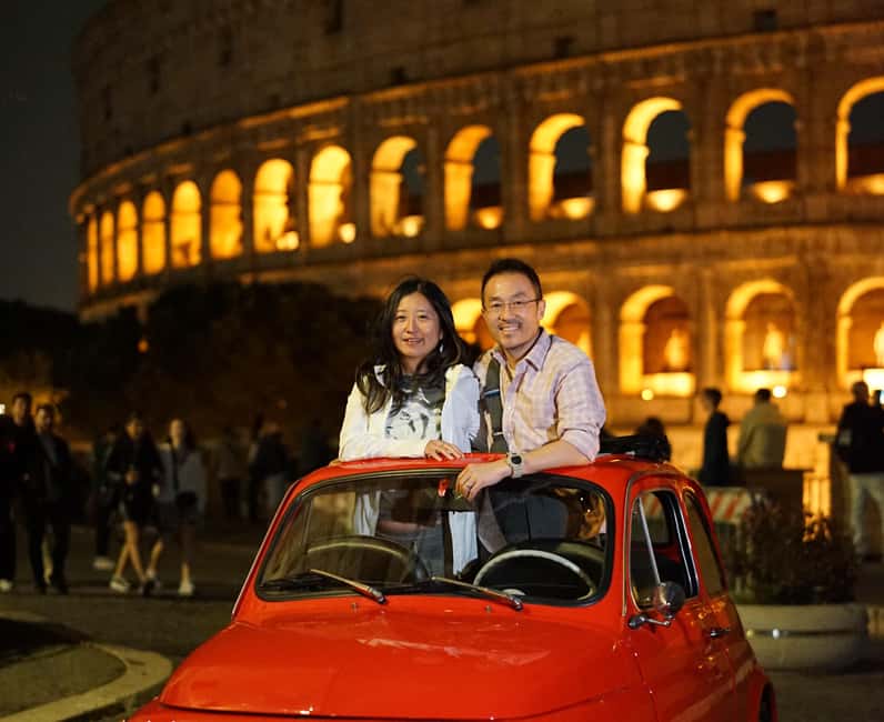 Rome: Night Tour in a Vintage Fiat 500 with Aperol Spritz - Meeting at Caffè Roma and Settling In Fast