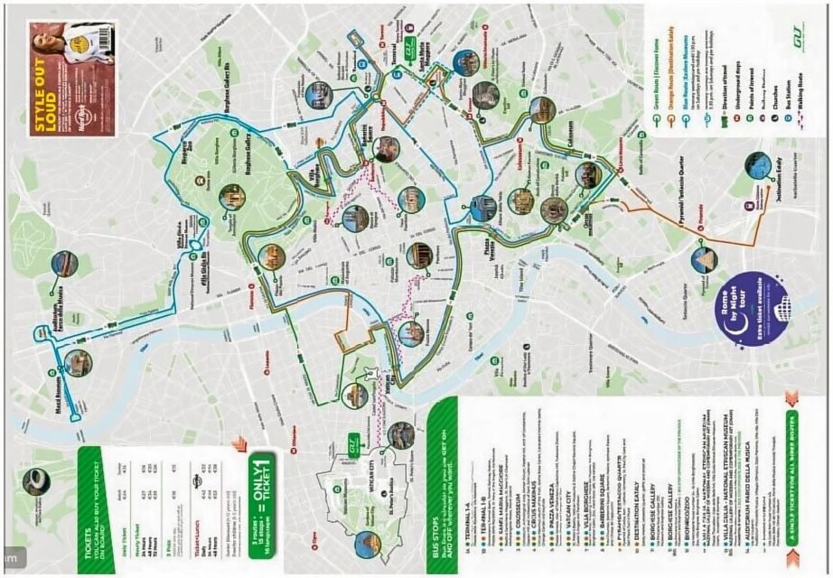 Rome:Hop-On Hop-Off Panoramic Open Bus Ticket 3 Circuits x 1 - Green, Orange, and Blue Routes: What Each Circuit Feels Like